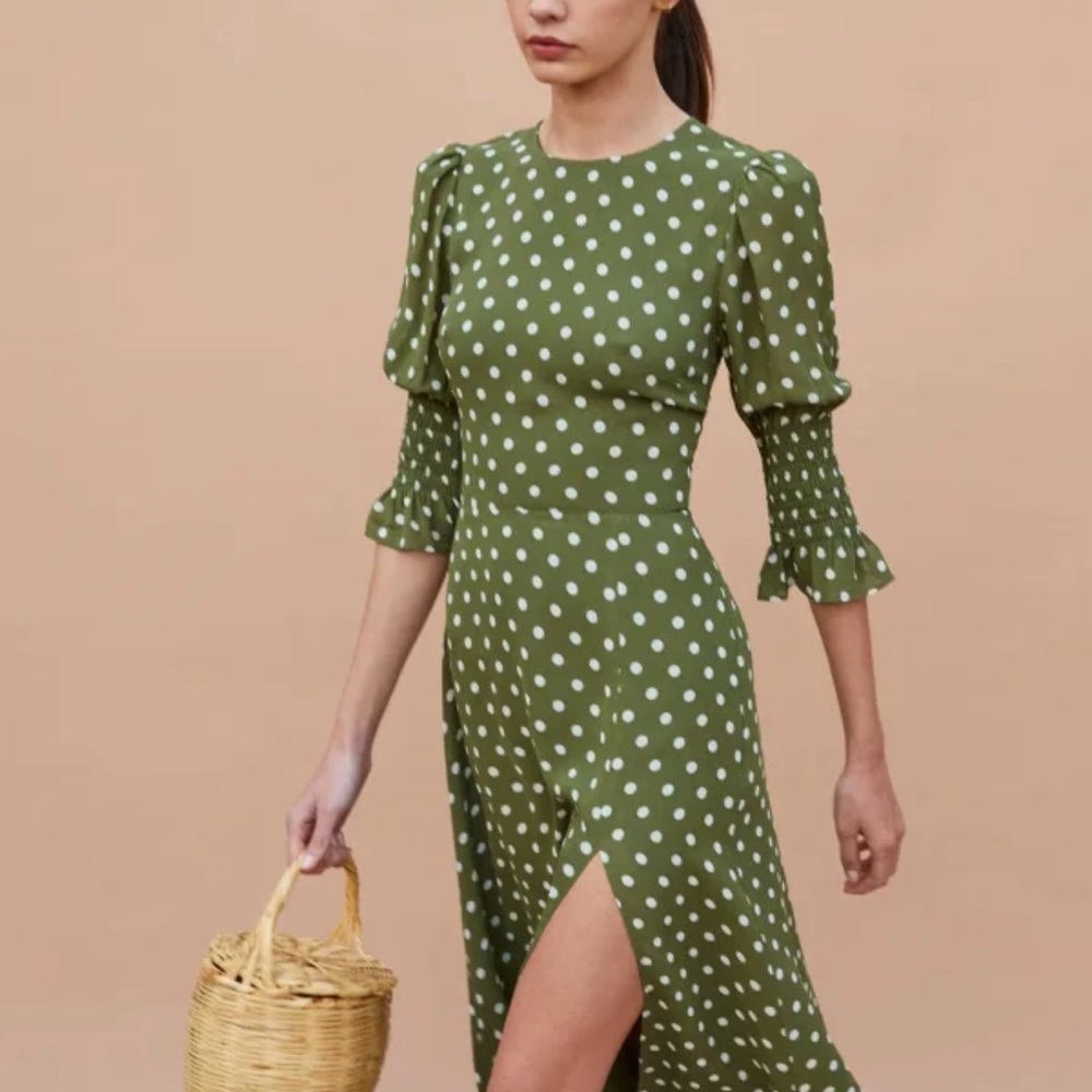 Reformation Carolena Dress Edamame